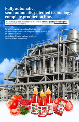 300kg-100 ton/h Tomato Puree Paste Jam Sauce Juice Processing Production Line Based on Specific Machines Automatically